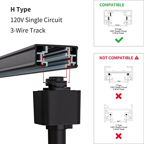 12 Pack H Type LED Track Lighting Heads 6.5W 4000K Neutral White (4000K Neutral White)