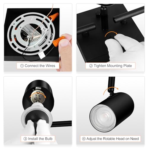 Track Lighting Fixtures Ceiling (3 light-black)