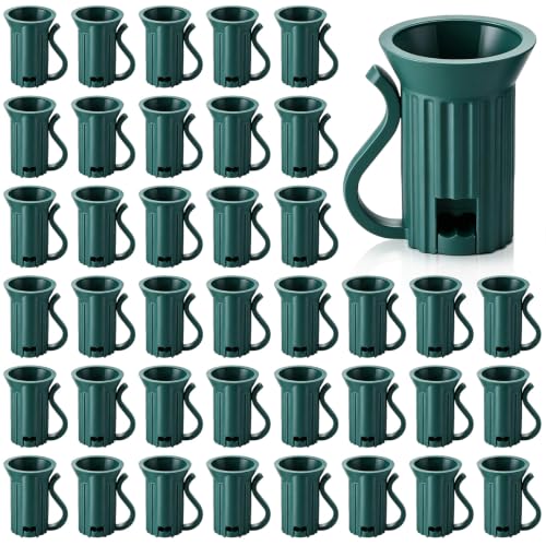 100 Pcs C7 E12 Replacement Sockets for Christmas Lights (Green)