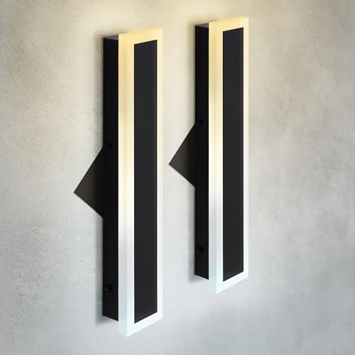 18" LED Linear Wall Sconce 2 Pack (Black)