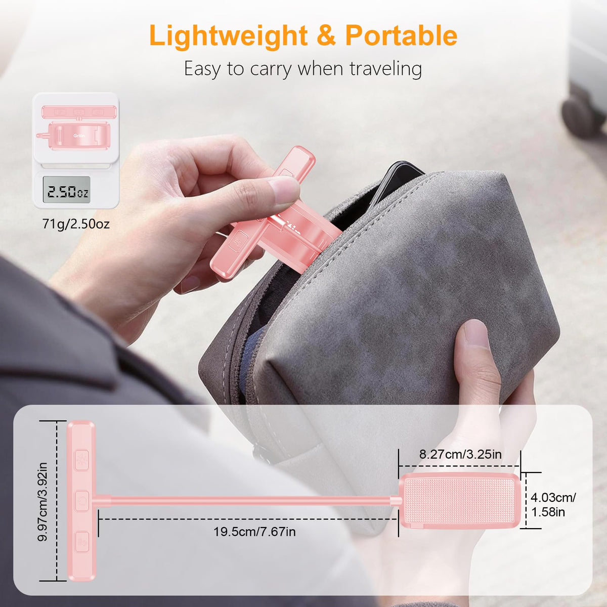 19 LED Rechargeable Book Light for Reading in Bed (Pink)