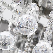Dia 32'' Modern K9 Crystal Chandelier Flush Mount Ceiling Light Fixture Dimmable LED Chandelier for Living Room Dinning Room Bedroom (Silver / Dia 32'')