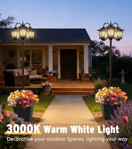 74inch Solar Lamp Post with Planter