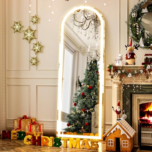 Arched LED Mirror Full Length Standing (Arched / 64"L x 21"W)
