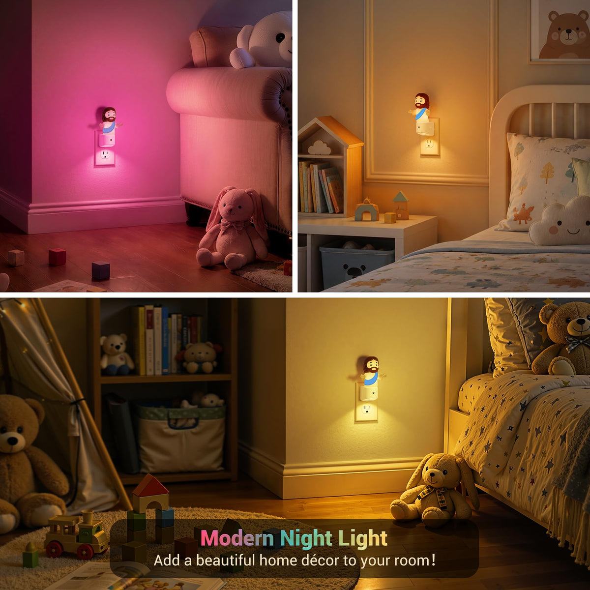 Night Light for Kids (Jesus-blue / 2 Pack)