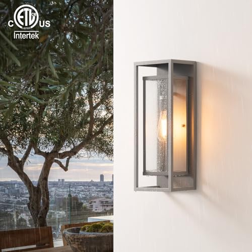 18" Modern Outdoor Porch Wall Light (Matte Gray / 18-inch)