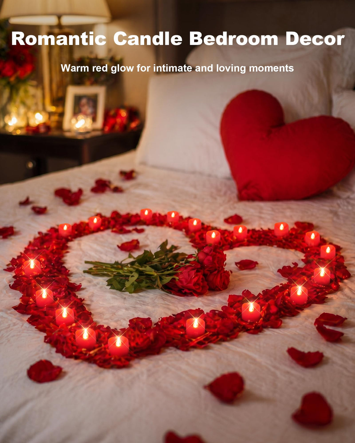 Red Flameless Battery Tea Light Candles - 50 Pack