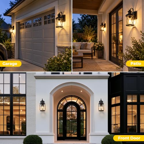 16" Farmhouse Motion Sensor Wall Light (Black / 16''(2-Pack))