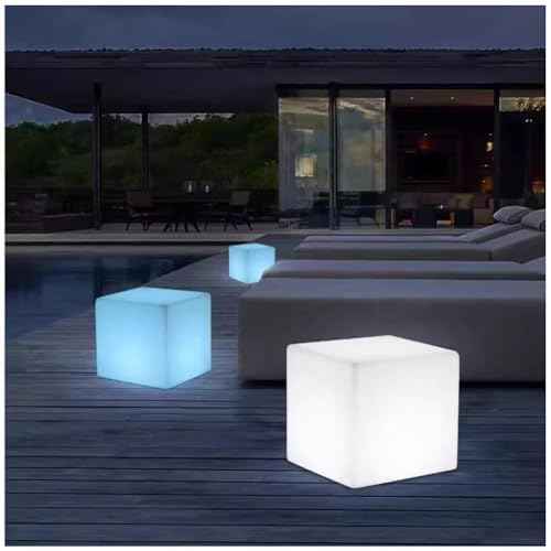 Waterproof Cube Lights LED Cube Floor Lamp w (15cm / White)