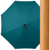 10ft Solar Polyester LED Lighted Patio Umbrella w
