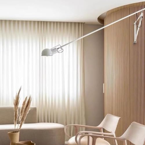 Long Swing Arm Wall Sconce Plug (White)