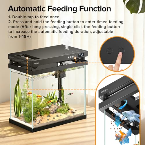 Fish Tank 2.2 Gallon Smart Aquarium (Black)