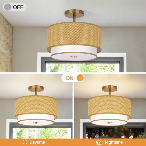 Boho Light Fixtures Woven Rattan (Natural)