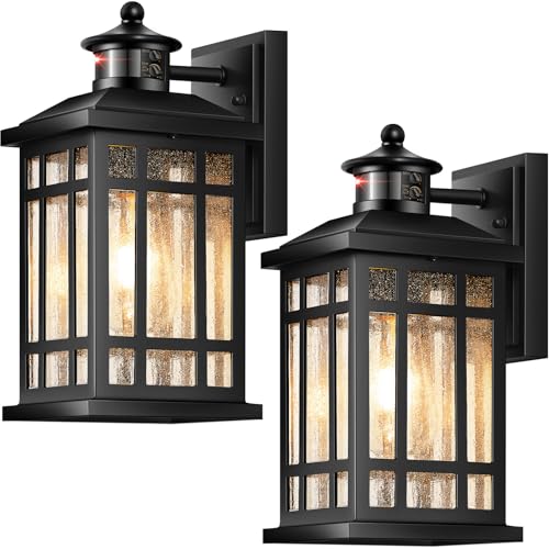 Motion Sensor Outdoor Light Adjustable Sensing Range (Black / Motion Sensor-2 Pack)