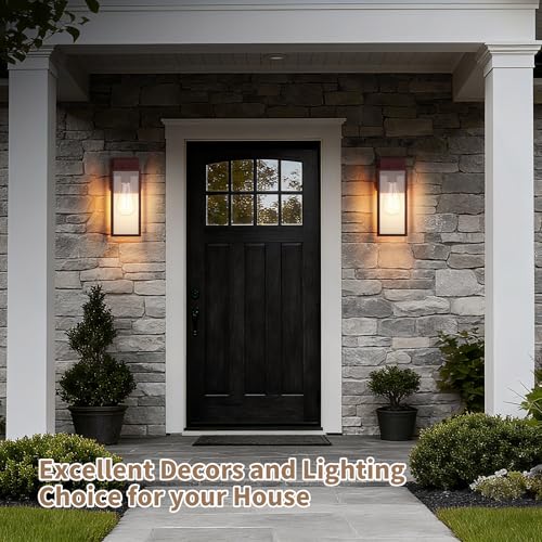 2 Pack 15'' Oil Rubbed Bronze Outdoor Front Porch Lights for Outside (Oil-Rubbed Bronze / 14.8'')
