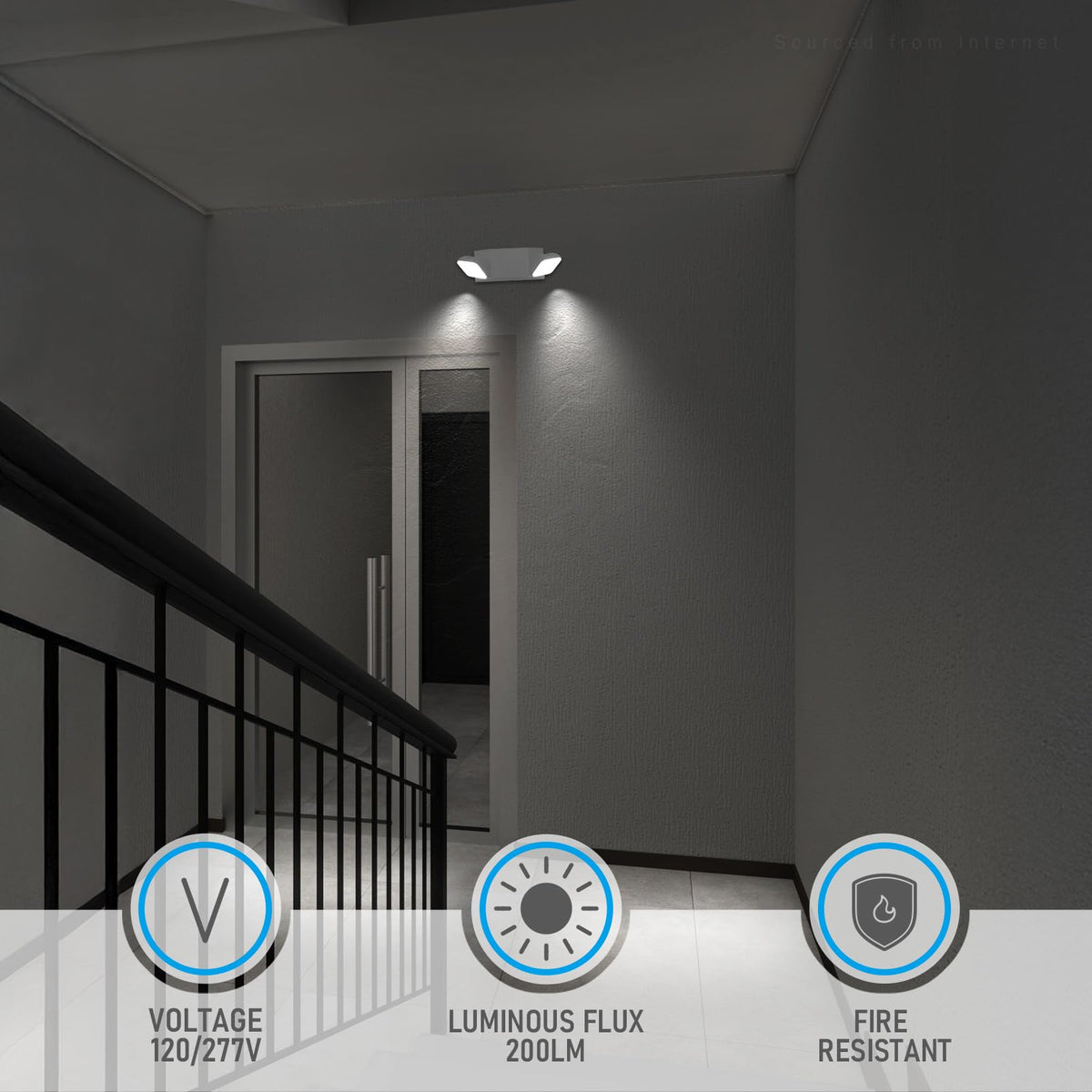 4 Pack LED Emergency Lights with Battery Backup UL Listed White (White)