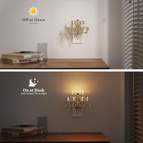 Night Lights Plug Into Wall (Chandelier-3000K / 2 Pack)