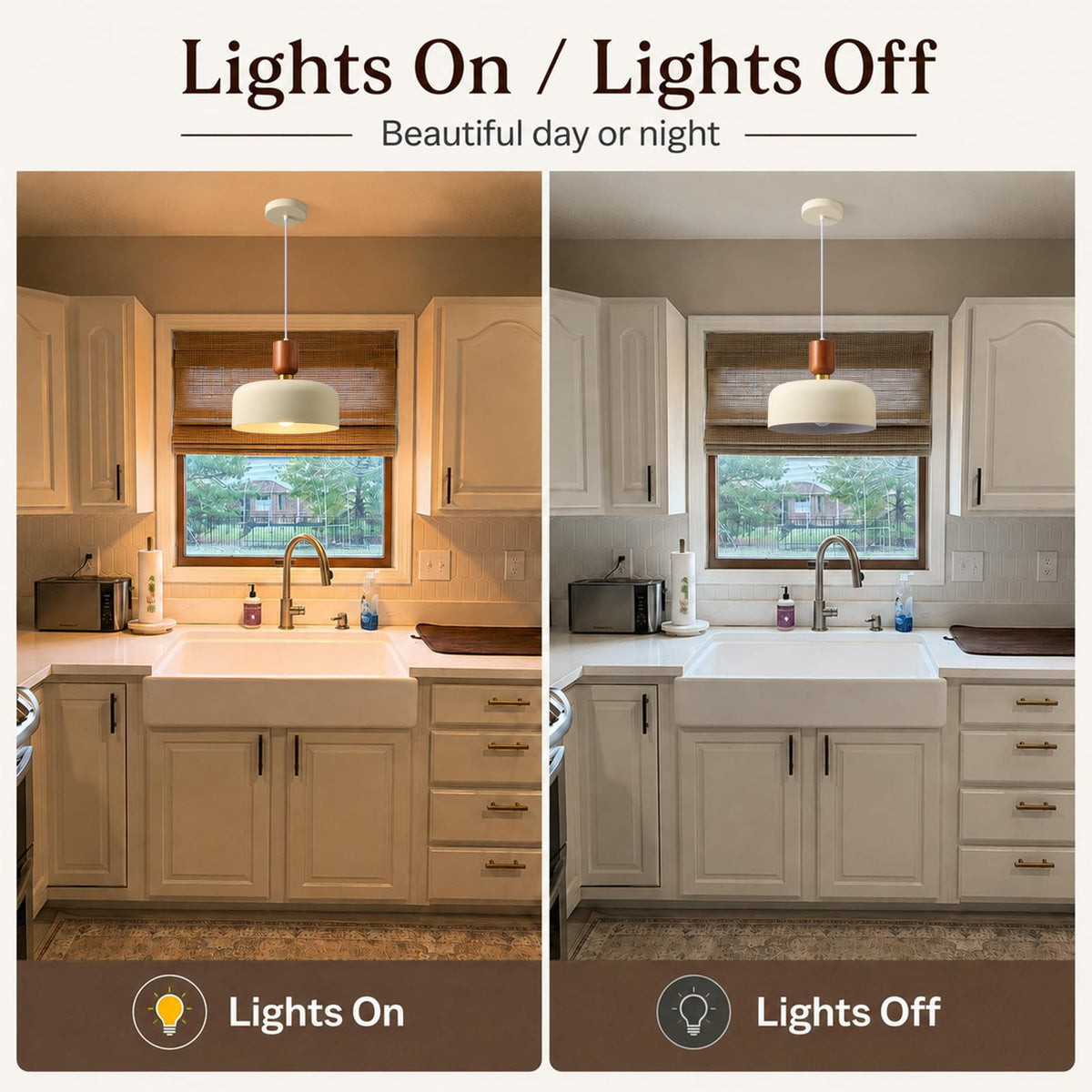 12" Mid Century Modern Pendant Lights (Cream / 12 inches)