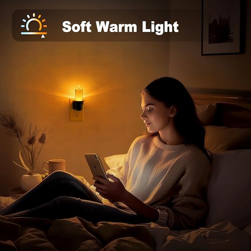 Night Lights Plug into Wall (Amber-Clear / 2 Pack)