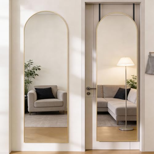 47x14 Inch Arched Full Length Mirror (Gold-arched / 47"L x 14"W)