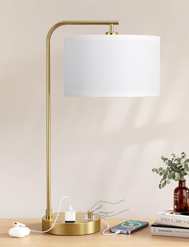 20.7" Tall Table Lamp with USB & Outlet
