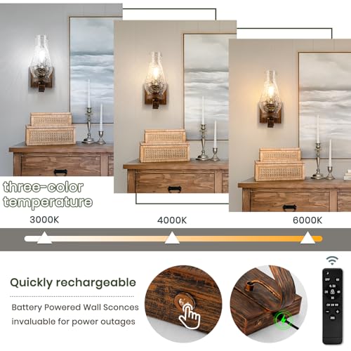 Battery Operated Wall Sconces (Ice Crackle Retro Gold / Battery Operated)
