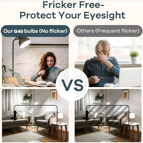 G40 LED Light Bulb 4W Dimmable Flick (4w=40w 4000k 2pack)