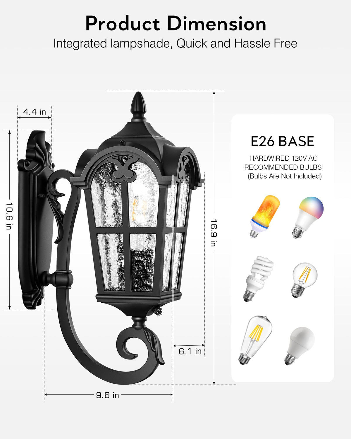 Dusk to Dawn Outdoor Light Fixtures Wall Mount (Black / Up 2-pack)