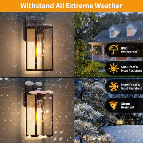 15'' Oil Rubbed Bronze Motion Sensor Outdoor Front Porch Light Fixtures Wall Mount (14.8'' / Oil-Rubbed Bronze)