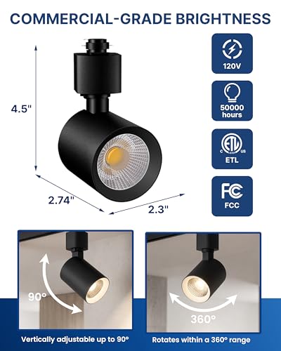 LED H Track Lighting Heads (Black)