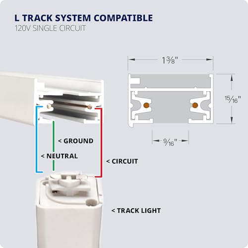 Charge 8010 LED Adjustable Track Head 5 (White / L-Style 2-Wire (Single Light))