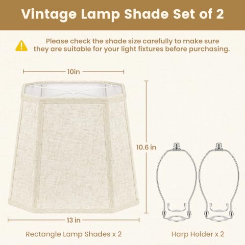 Rectangle Lamp Shades Set of 2 (Beige)