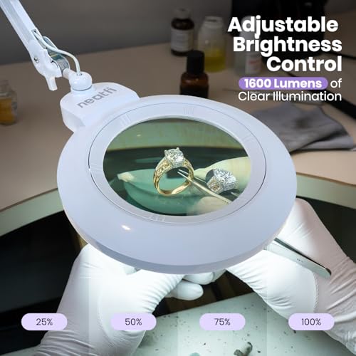 LED Magnifying Lamp with Base (White / 7-inch Lens, Non-CCT with Base)