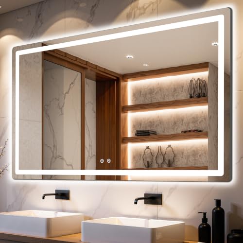36x60 LED Bathroom Vanity Mirror with Lights (Led Bathroom Mirror (3 Light Modes) / 36"L x 60"W)