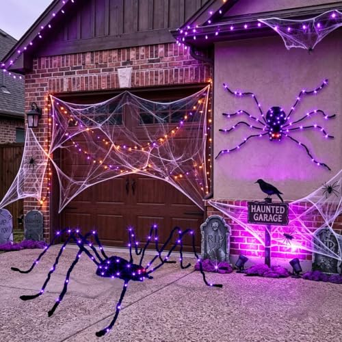 Halloween Decorations Outdoor Giant Spider Light Up Spider 5Ft
