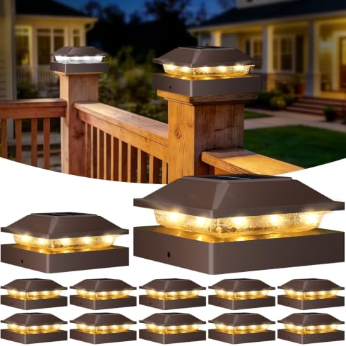 4x4 Solar Post Cap Lights (Brown / 12 Packs)