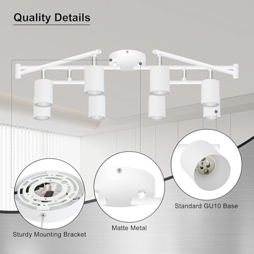 8 Light Track Lighting Fixtures Ceiling (8 light-white)