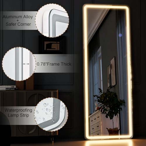 LED Full Length Mirror (Rectangle / 60"L x 16"W)