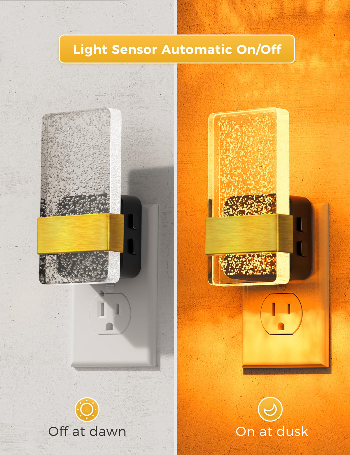 Night Lights Plug Into Wall (Golden)
