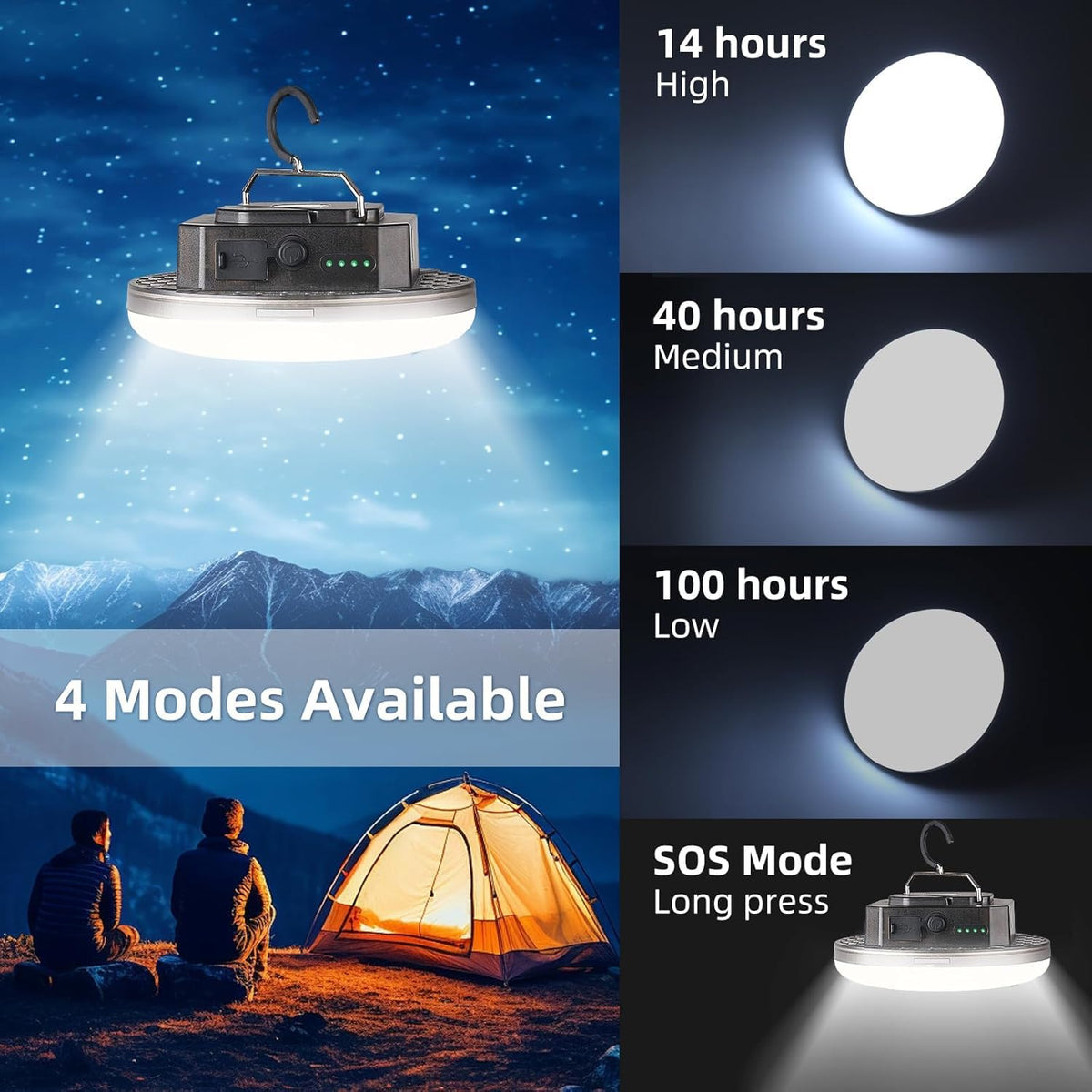 Transparent 40W 5000LM Camping Light (40W 2pcs(Clear))