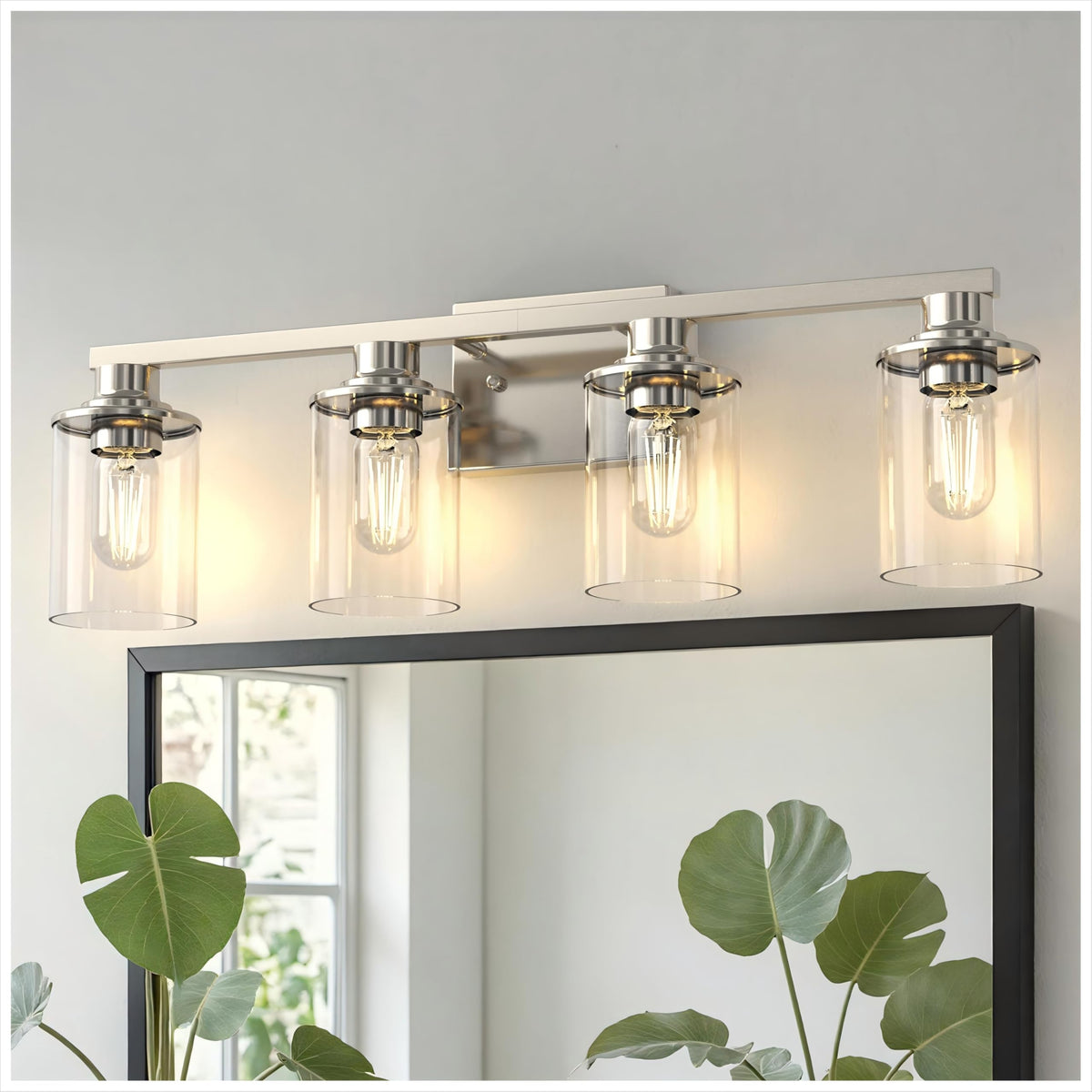 Nickel Bathroom Vanity Light Fixture Over Mirror 4 (Nickel / 4-Light)
