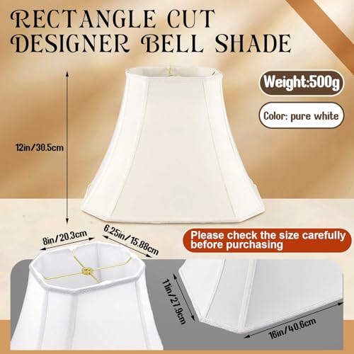 Set of 2 Bell Lamp Shade 6.25"x8" Top 11"x16" Bottom 12" High (6.25" x 8" Top 11" x 16" Bottom 12" High / White)