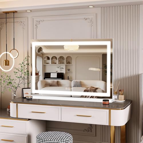 Vanity Mirror with Lights 32"x20" (White / 32"L x 20"W)