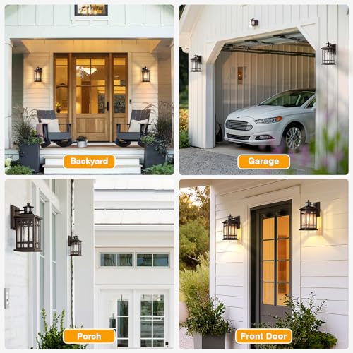 Adjustable Sensitivity Motion Sensor Outdoor Lights (ORB(Gold Trim) / Motion Sensor-2 Pack)