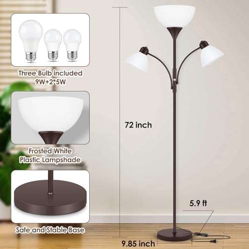 Torchiere Floor Lamps for Living Room (Brown)