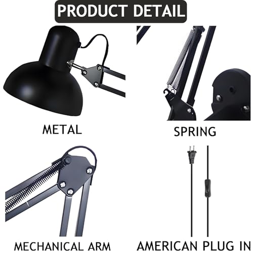 Black Industrial Swing Arm Wall Light Nordic Adjustable Long Arm Wall Sconces Lamp Metal Double