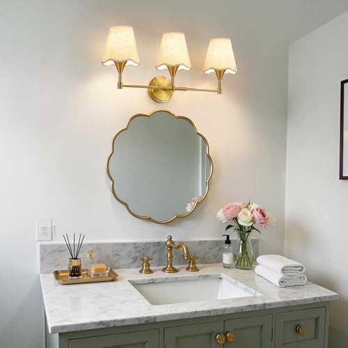 Gold Bathroom Vanity Light Fixtures (Brushed Gold / 3 LIGHT)