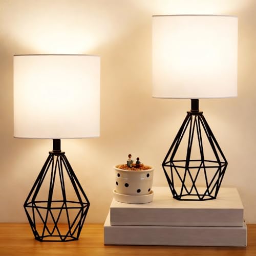 Small Table Lamp Set of 2 Black (Black 2 pack)