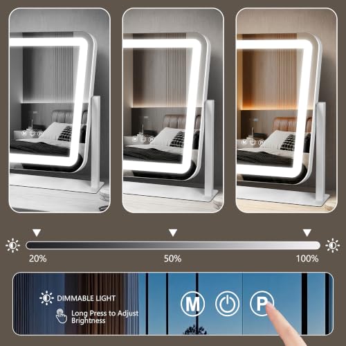 Rechargeable Vanity Mirror (White-rechargeable / 13"L x 15"W)