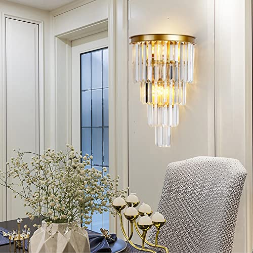 Gold Crystal Wall Sconce (Gold / Clear Crystal)